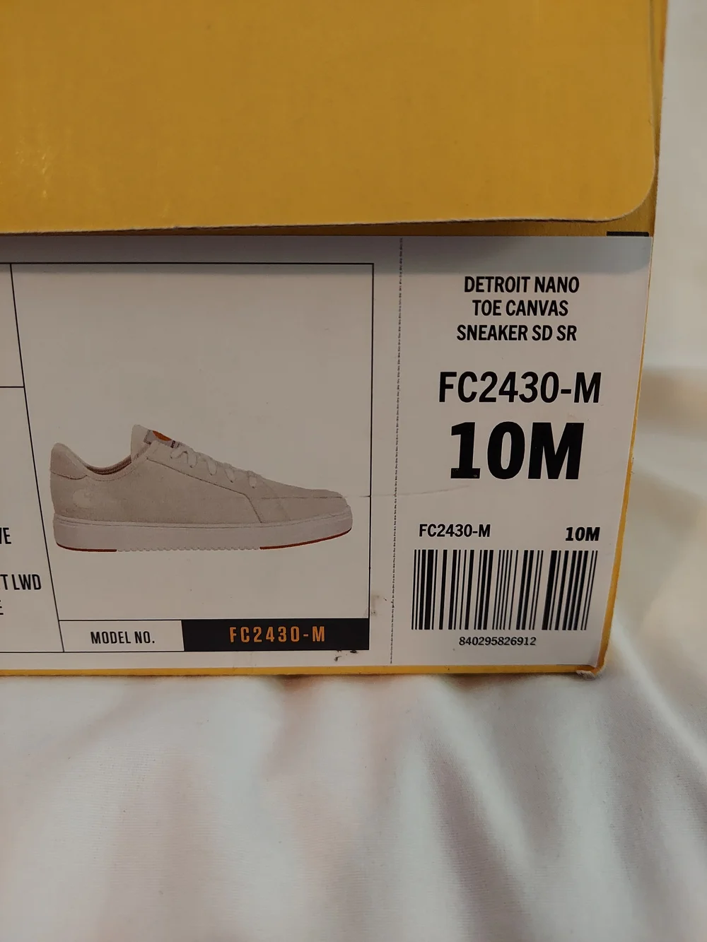 Carhartt Men’s Detroit Canvas Safety Toe Shoes Sneakers White New 10M - Picture 7 of 11